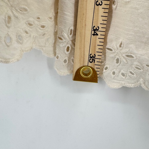 Old Navy Womens XL Ruffled Strap Smocked Waist Eyelet Dress Cream Coquette - Picture 6 of 10